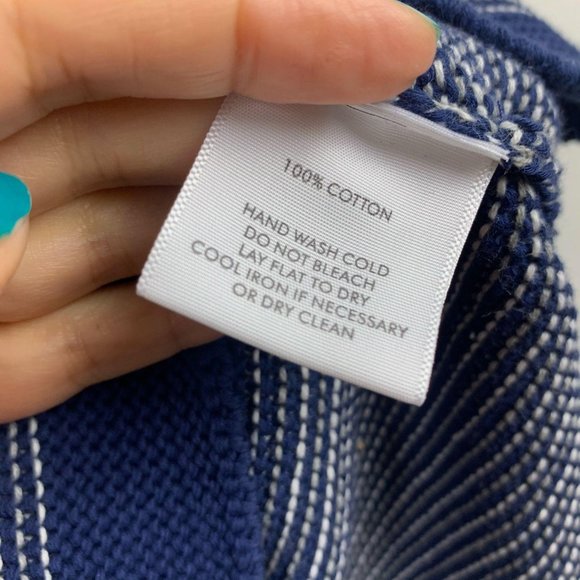 NWT White + Warren Lace Up Tunic Navy Multi Sz S - Picture 8 of 11